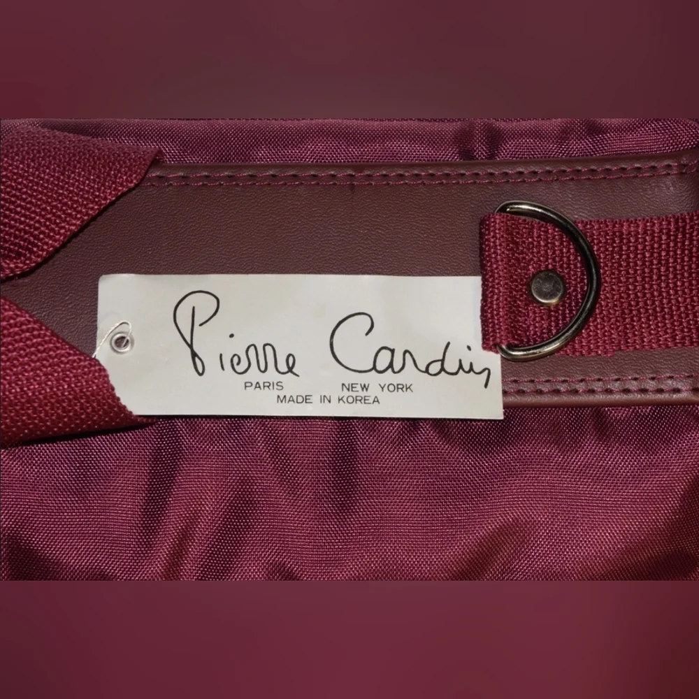PIERRE CARDIN Burgundy Canvas Folding Garment or Suit Bag Luggage